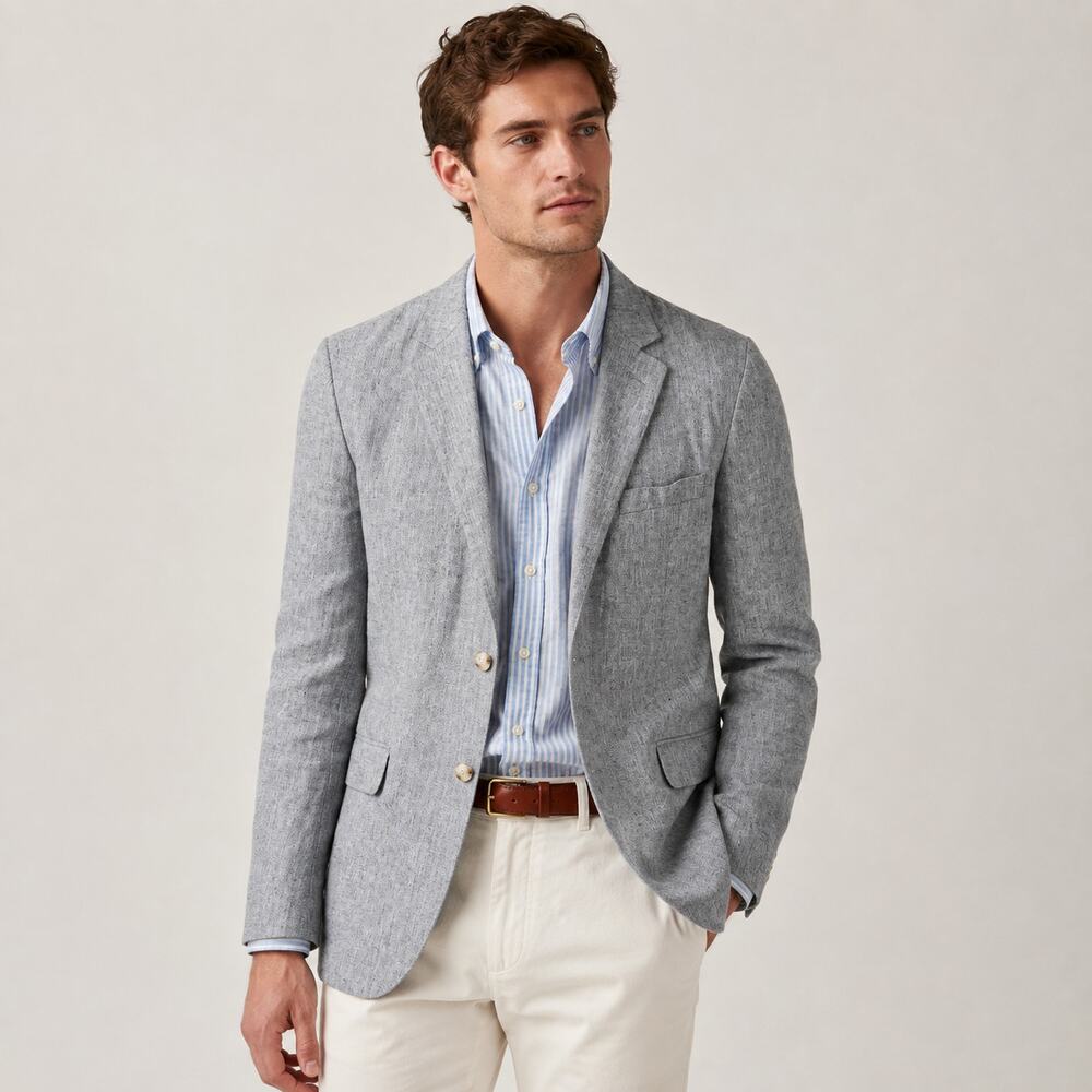 J.Crew Ludlow Slim fit Unstructured Suit Jacket Somelos Irish Cotton Linen 40R